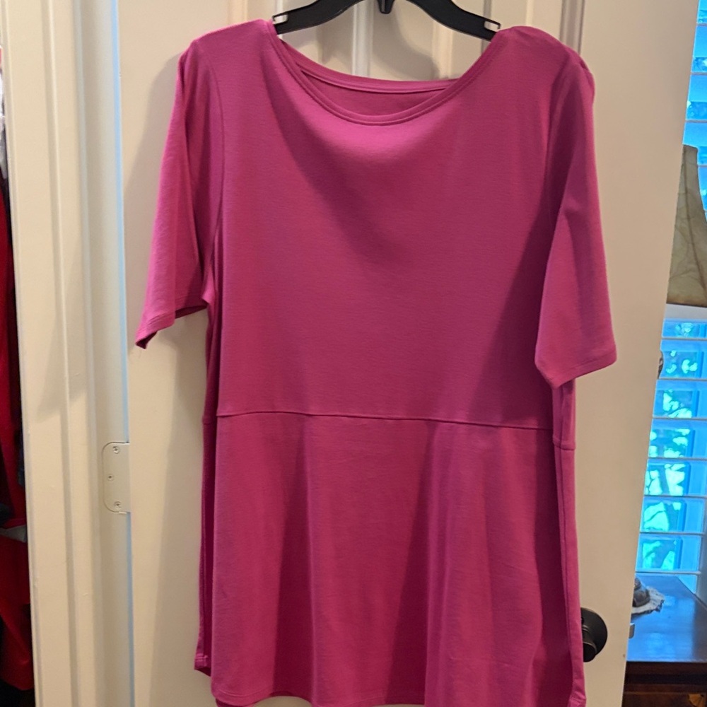 J Jill Short-Sleeve Scoop Neck Tunic Top